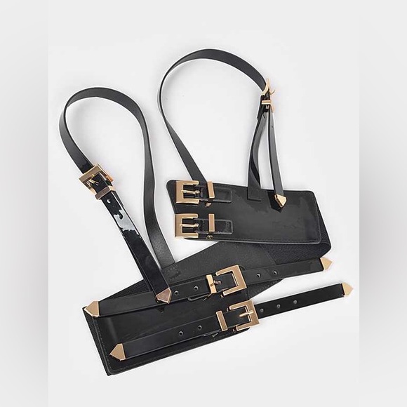 Plus Size Stallion II Western Leather Corset Harness Statement Belt - Picture 5 of 7